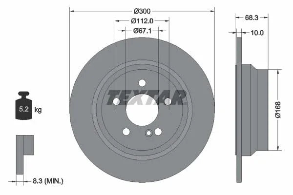 Textar Rear Brake Disc Pro+ Solid 92115405 300mm - image 3