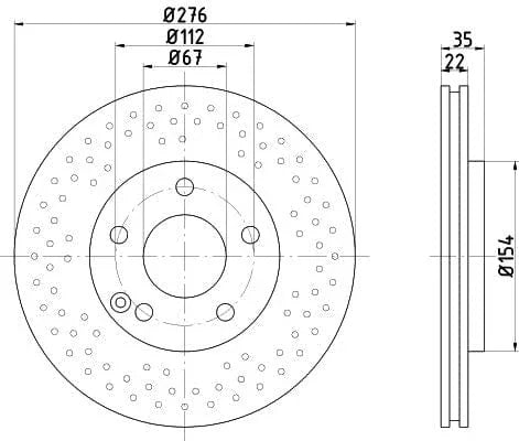 Textar Front Coated Brake Disc Pro Perforated Vented 92124403 276mm - image 3
