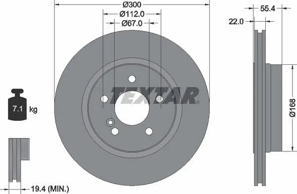 Textar Rear Brake Disc Pro Vented 92137203 300mm - image 4
