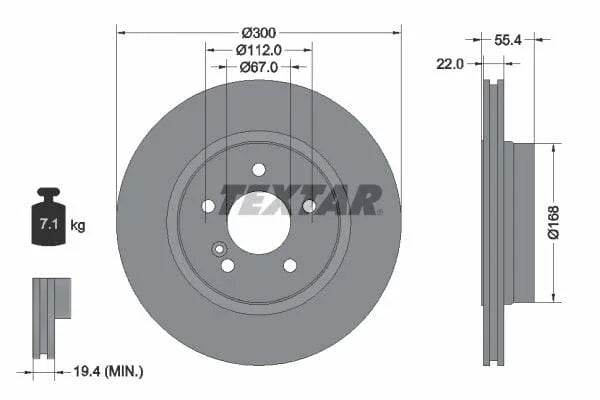Textar Rear Brake Disc Pro Vented 92137203 300mm - image 3