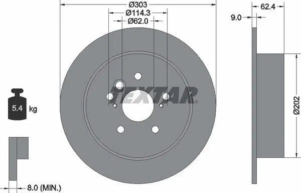 Textar Rear Brake Disc Pro Solid 92144103 303mm - image 4