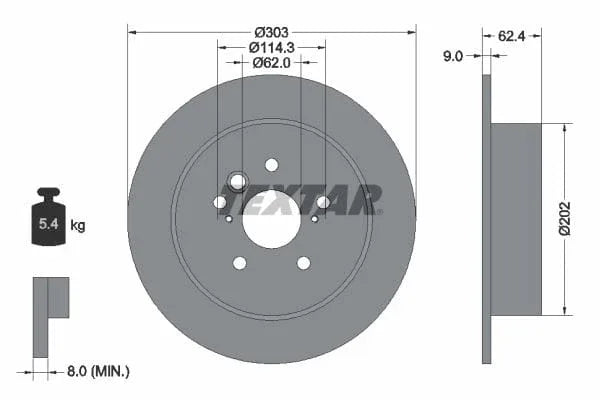 Textar Rear Brake Disc Pro Solid 92144103 303mm - image 3