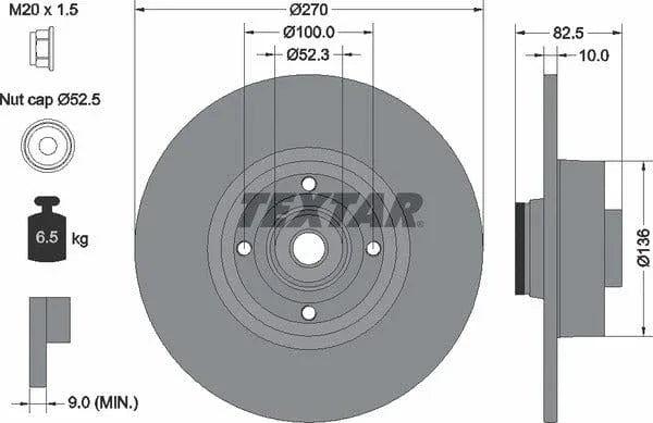 Textar Rear Brake Disc Pro Solid 92154503 270mm - image 4