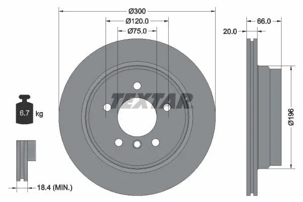 Textar Rear Brake Disc Pro Vented 92154903 300mm - image 3