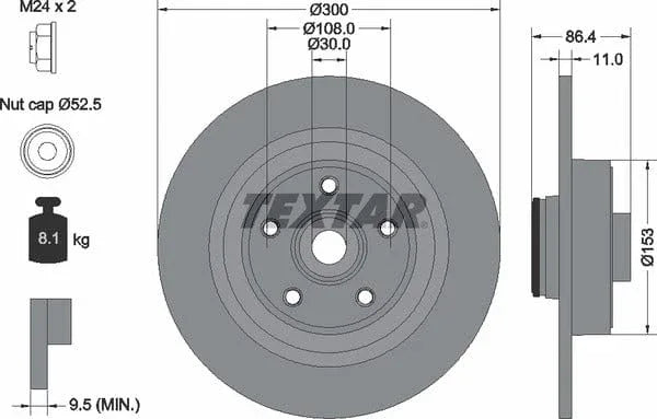 Textar Rear Brake Disc Pro Solid 92159803 300mm - image 4