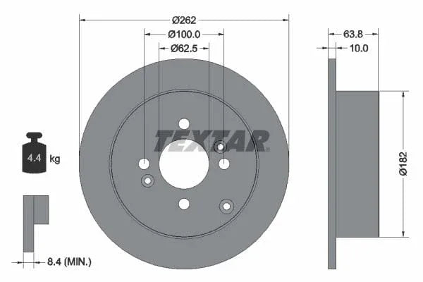 Textar Rear Brake Disc Pro Solid 92161303 262mm - image 3