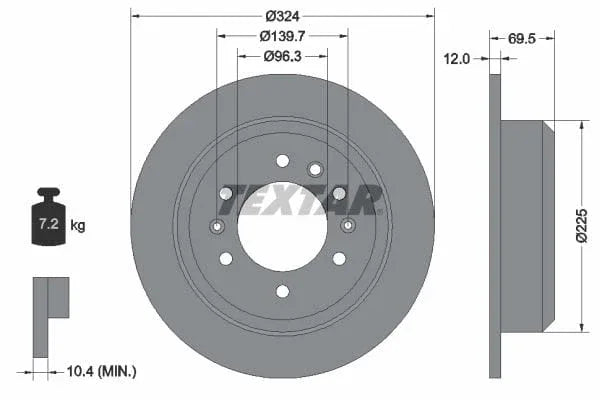 Textar Rear Brake Disc Solid 92161800 324mm - image 3