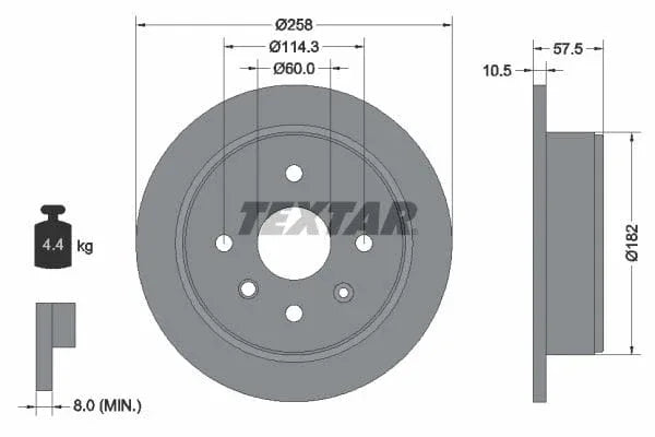 Textar Rear Brake Disc Pro Solid 92163003 258mm - image 3