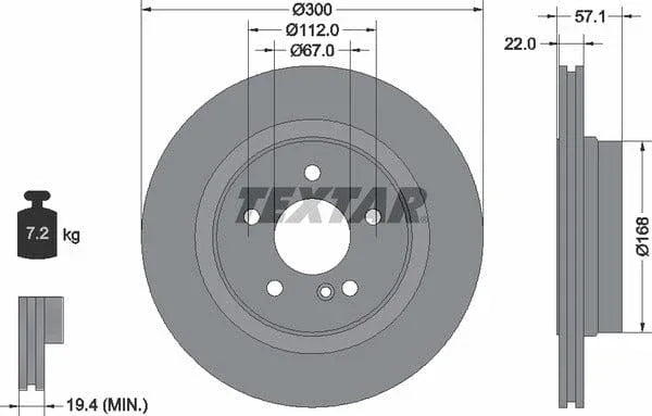 Textar Rear Brake Disc Pro+ Vented 92163605 300mm - image 4