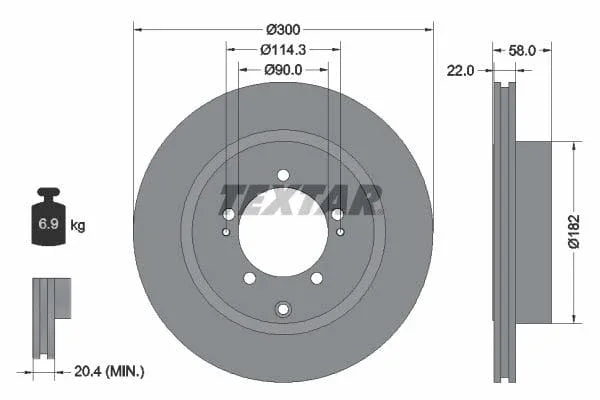 Textar Rear Brake Disc Pro Vented 92170603 300mm - image 3