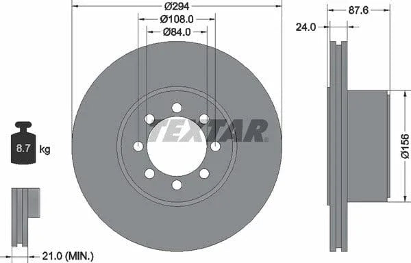 Textar Rear Brake Disc Vented 92171700 294mm - image 4