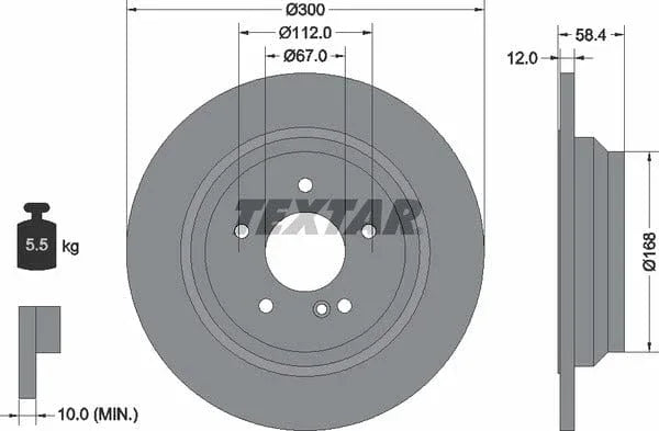 Textar Rear Brake Disc Pro Solid 92176503 300mm - image 4