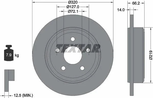 Textar Rear Brake Disc Pro Solid 92177403 320mm - image 4