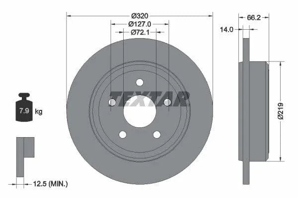 Textar Rear Brake Disc Pro Solid 92177403 320mm - image 3