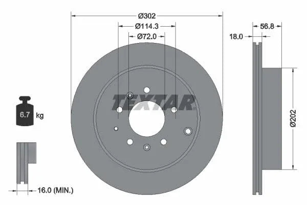 Textar Rear Brake Disc Pro Vented 92180903 302mm - image 3