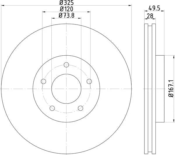 Textar Front Coated Brake Disc Pro Vented 92184903 325mm - image 4