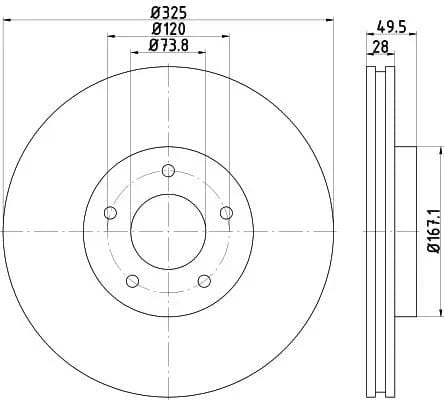 Textar Front Coated Brake Disc Pro Vented 92184903 325mm - image 3