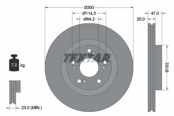 Textar Front Coated Brake Disc Pro Vented 92186503 300mm - image 3