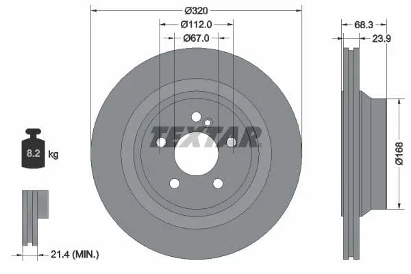 Textar Rear Brake Disc Pro+ Vented 92233705 320mm - image 3