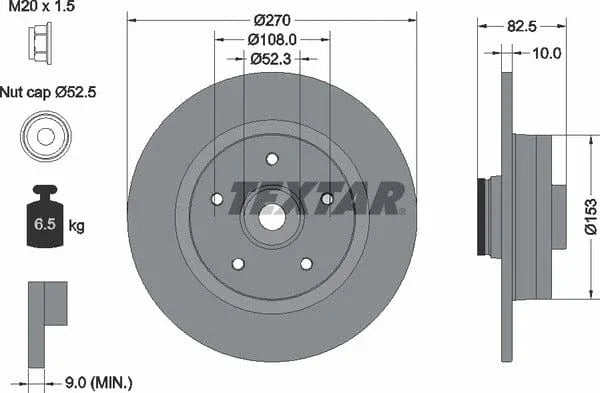 Textar Rear Brake Disc Pro Solid 92237203 270mm - image 4