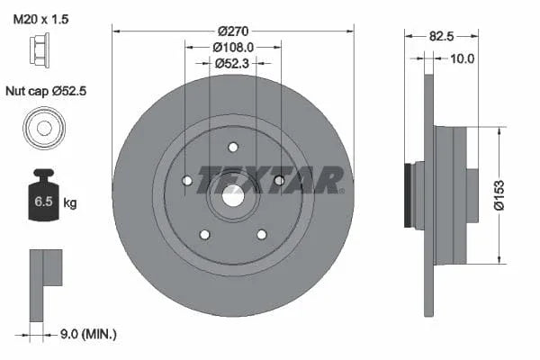 Textar Rear Brake Disc Pro Solid 92237203 270mm - image 3