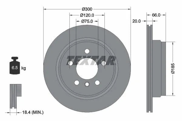 Textar Rear Brake Disc Pro Vented 92239703 300mm - image 3