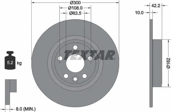 Textar Rear Brake Disc Pro Solid 92293803 300mm - image 4
