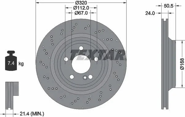 Textar Rear Brake Disc Pro+ Vented 92317505 320mm - image 4