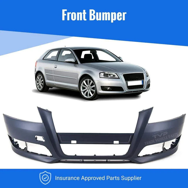 Fits Audi A3 3/5 Door Hatchback 2008-2012, Cabriolet 2008-2013 Front Bumper Primed Not For S Line No Sensor Or Washer Holes - image 2