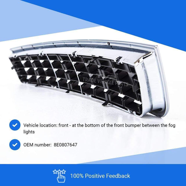 Fits Audi A4 2001-2005 Front Lower Centre Bumper Grille Black & Chrome - image 2
