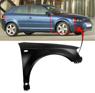 Fits Audi A3 2003-2008 Front Wing Driver Side Primed Not S3,Rs3 Or Convertible - tradevehicleparts.co.uk