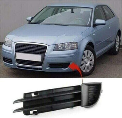 Fits Audi A3 3Dr Hatch 2005-2008 Front Bumper Fog Grille No Lamp Hole Passenger Side - tradevehicleparts.co.uk