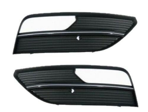 AD1511 Audi A3 2012-2016 Front Bumper Fog Grille With Chrome Trim Pair Left & Right With Hole
