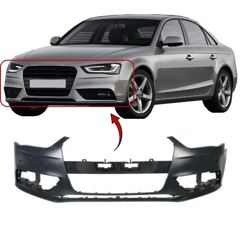AD2032A Audi A4 Saloon 2012-2015 Front Bumper Primed With Washer Holes W/O Pdc