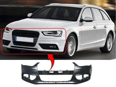 Fits Audi A4 Estate 2012-2015 Front Bumper Primed With Pdc & Washer Holes - tradevehicleparts.co.uk