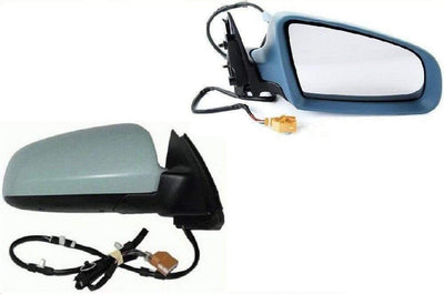 Fits Audi A4 2001-2008 Door Wing Mirror Electric Heated Primed Cover Driver Side - tradevehicleparts.co.uk
