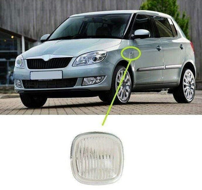 Fits Skoda Fabia 2000-2014 Front Wing Indicator Clear Lens Passenger & Driver Side - tradevehicleparts.co.uk