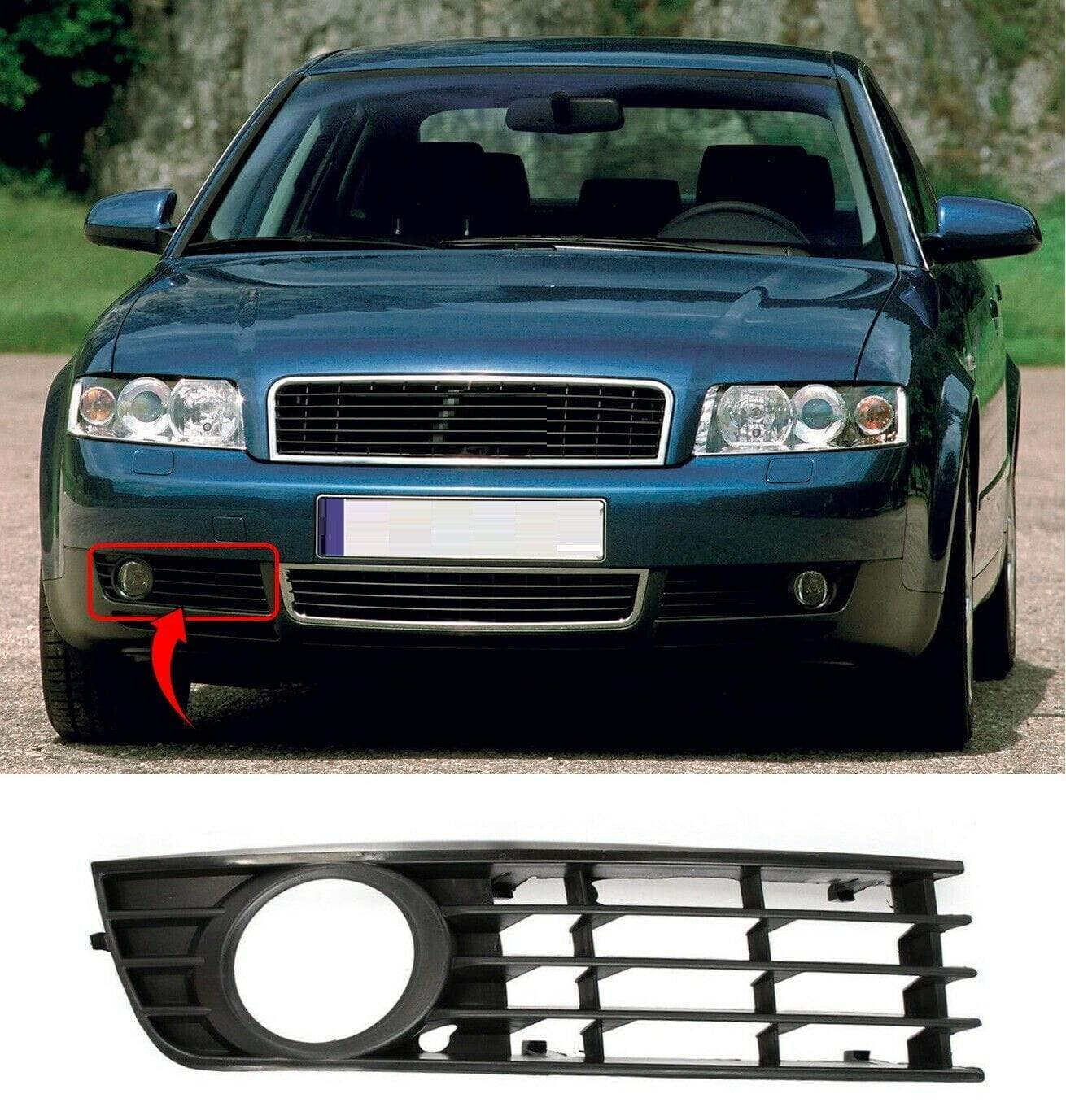 AD5108A Audi A4 2001-2004 Front Bumper Fog Grille Driver Side Saloon