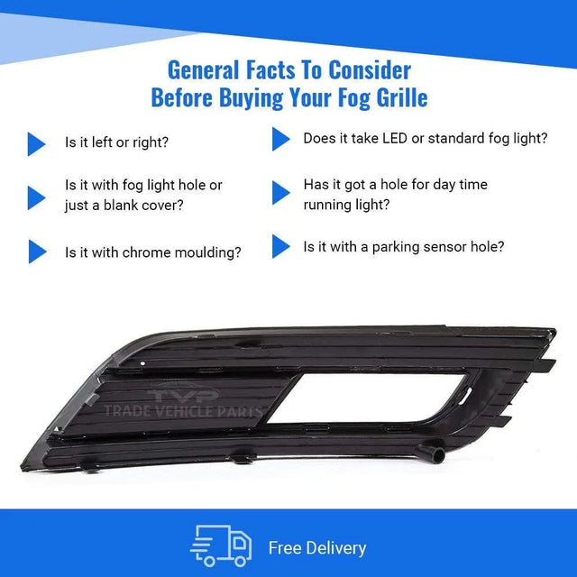 Fits Audi A4 2012-2015 Front Bumper Fog Grille With Fog Hole Estate Passenger Side - image 4