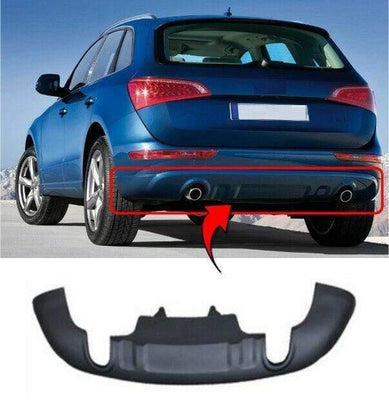 Fits Audi Q5 2009-2012 Rear Bumper Spoiler Diffuser Twin Exhaust Holes Single Pipe - tradevehicleparts.co.uk