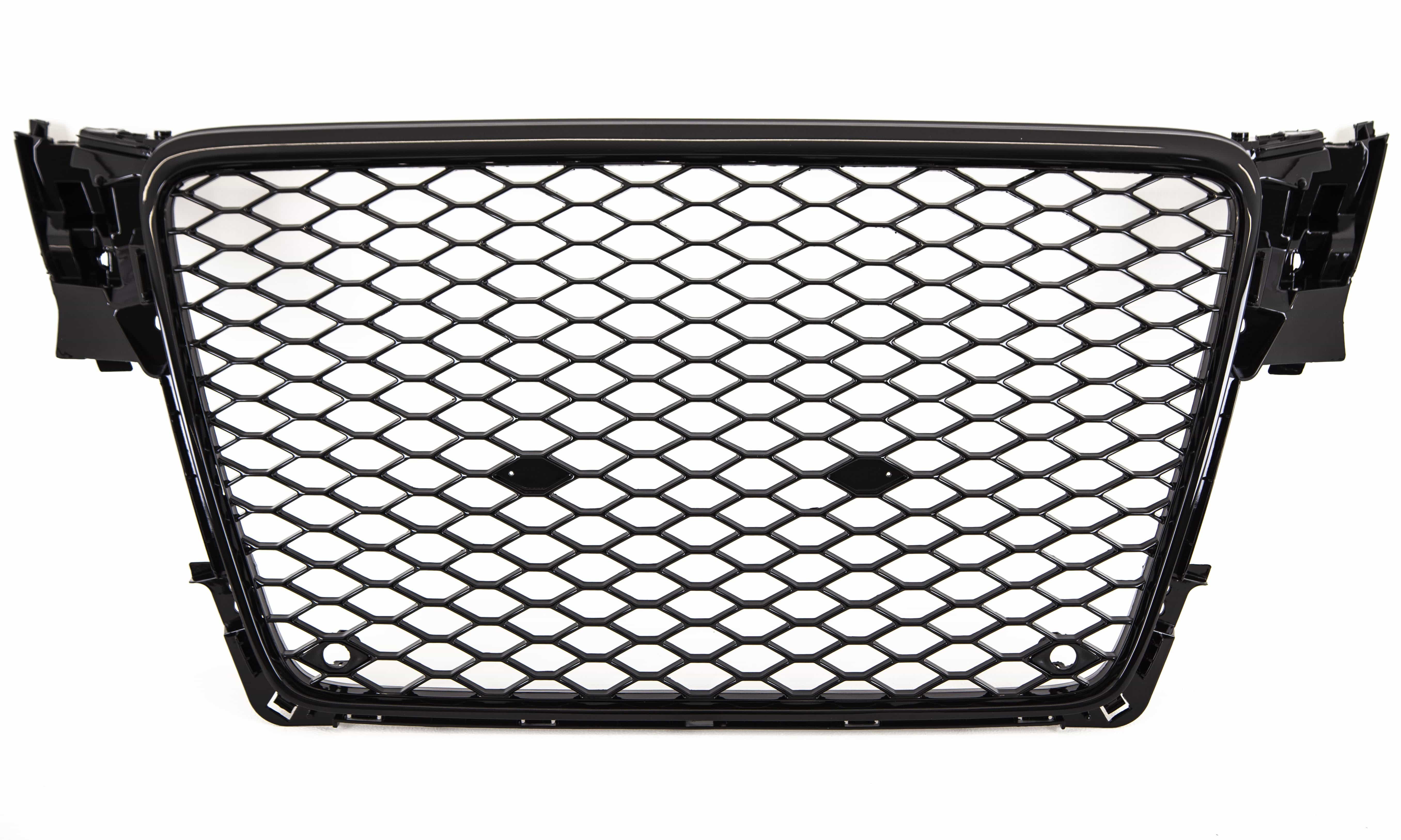 Audi A4 S4 S-line 2008-2012 Front Main Grille Gloss Black Honeycomb RS –