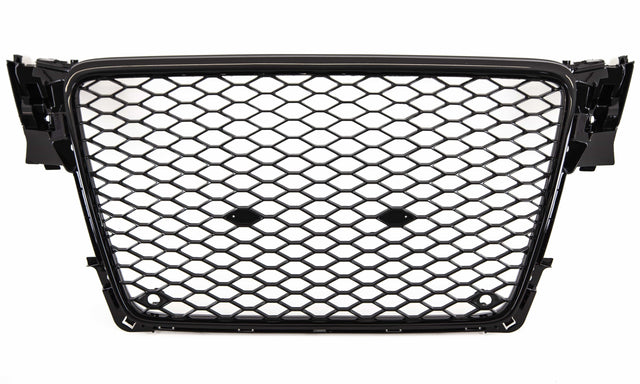 Fits Audi A4 S4 Sport 2008-2012 Front Main Grille Gloss Black Honeycomb Sport Badgeless - image 4