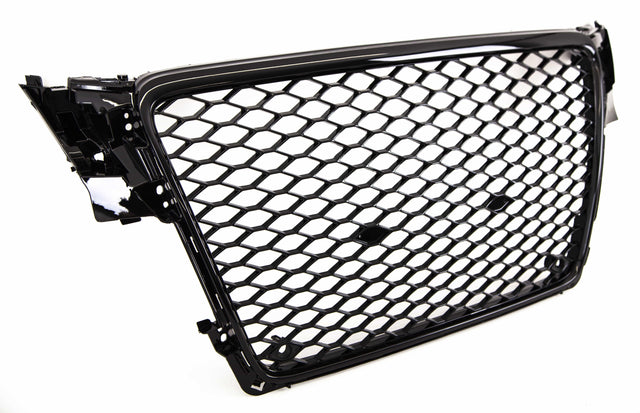 Fits Audi A4 S4 Sport 2008-2012 Front Main Grille Gloss Black Honeycomb Sport Badgeless - image 3