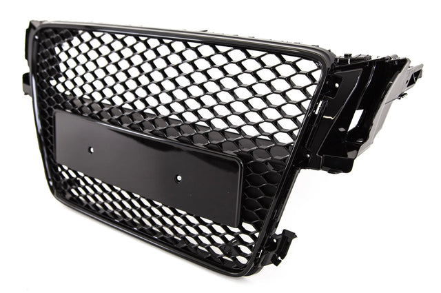 Fits Audi A5 S5 2007-2012 Front Main Grille Gloss Black Honeycomb Sport Badgeless - image 4