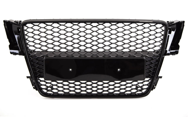 Fits Audi A5 S5 2007-2012 Front Main Grille Gloss Black Honeycomb Sport Badgeless - image 2