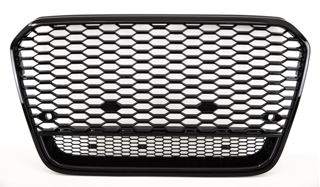 Fits Audi A6 S6 2011-2014 Front Main Grille With PDC Gloss Black Honeycomb Sport Badgeless - image 4