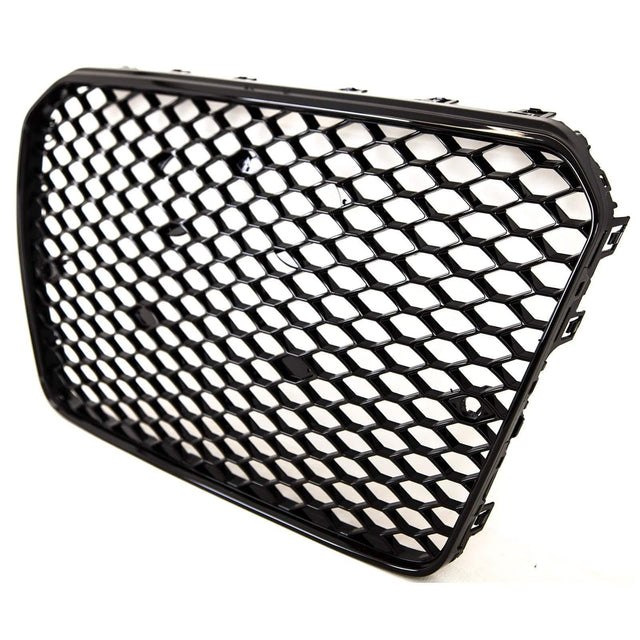 Fits Audi A5 S5 2012-2016 Front Main Grille Gloss Black Honeycomb Sport Badgeless - image 4