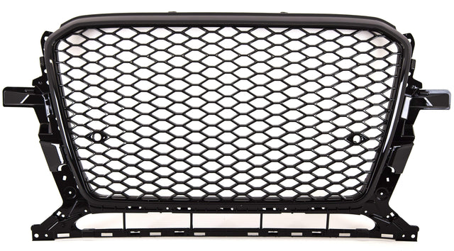 Fits Audi Q5 2012-2016 Front Main Grille Gloss Black Honeycomb RS Look Badgeless - image 5