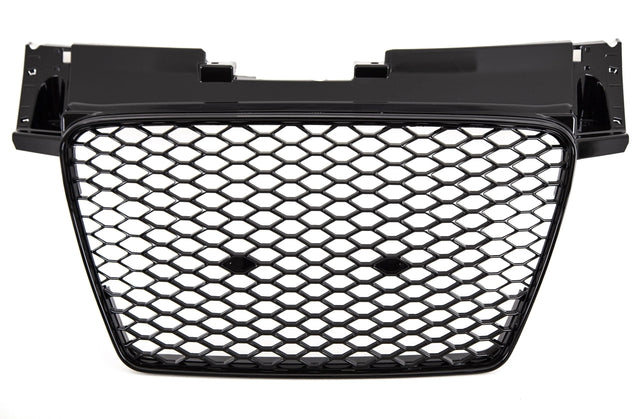 Fits Audi TT 2006-2014 Front Main Grille Gloss Black Honeycomb RS Look Badgeless - image 4