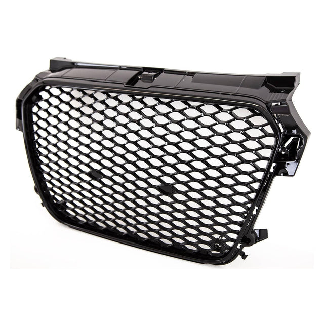 Fits Audi A1 S1 2011-2015 Front Main Grille Gloss Black Black Honeycomb Sport Badgeless - image 5